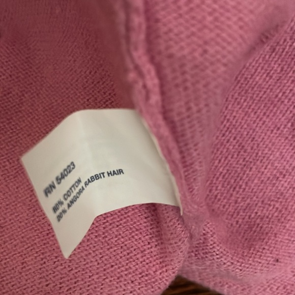 Women’s gap size xs shrug with sleeves. Pink cotton and angora rabbit hair. - Picture 6 of 6